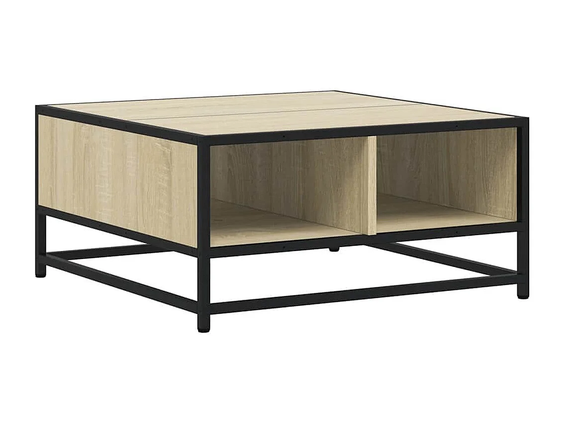 Tavolino Salotto Sonoma 60,5x60,5x30 cm in Truciolato e Metallo