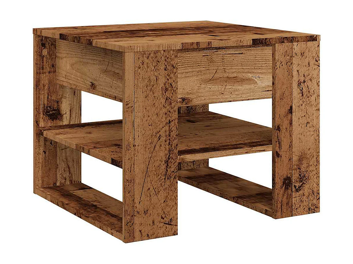 Table basse vieux bois 55,5x55x45 cm bois d'ingénierie