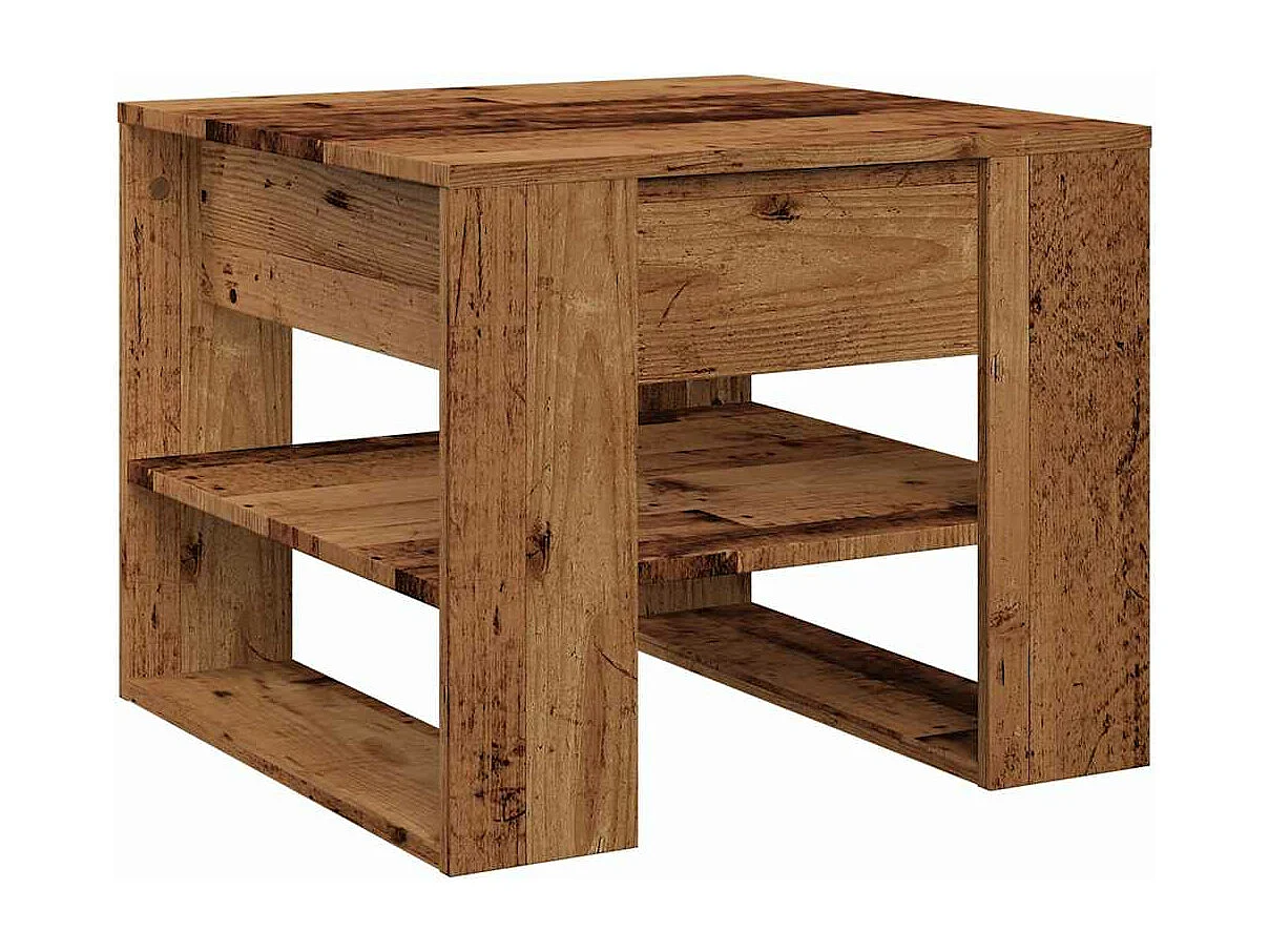 Table basse vieux bois 55,5x55x45 cm bois d'ingénierie