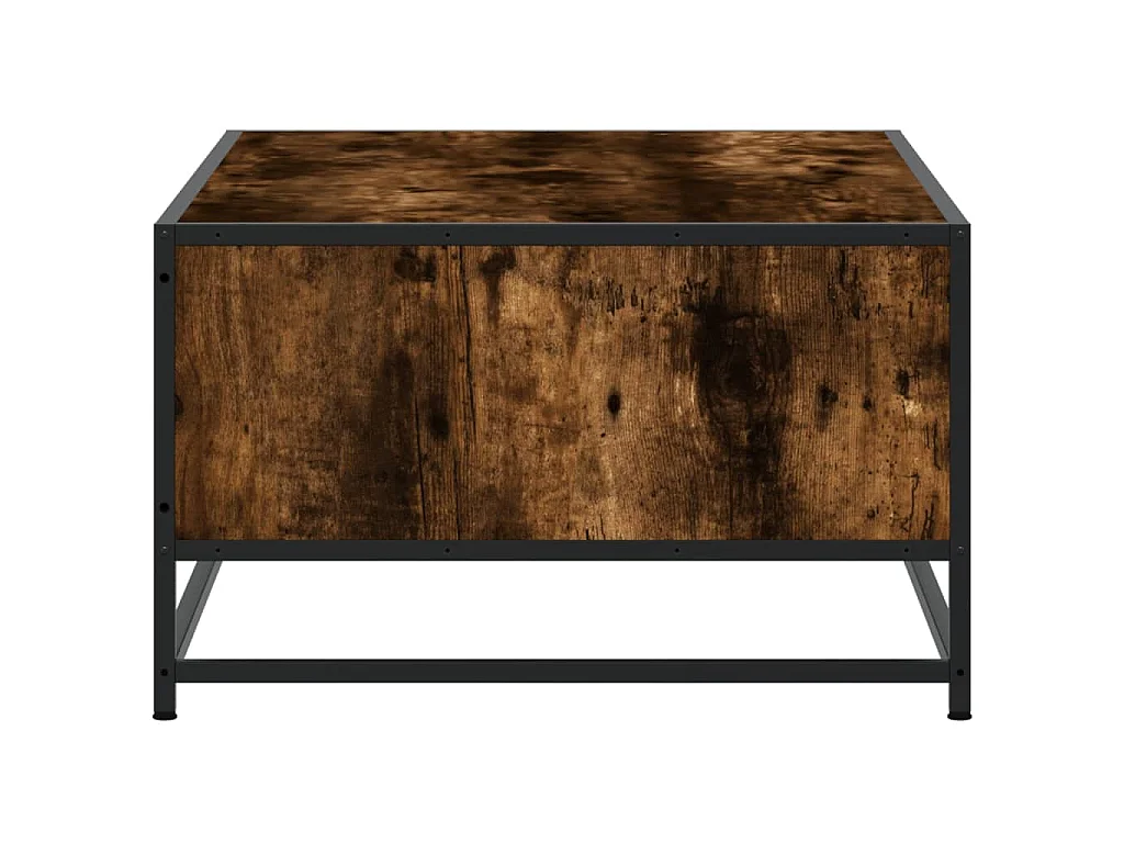 Table basse chêne fumé 100x57x35 cm bois d'ingénierie et métal