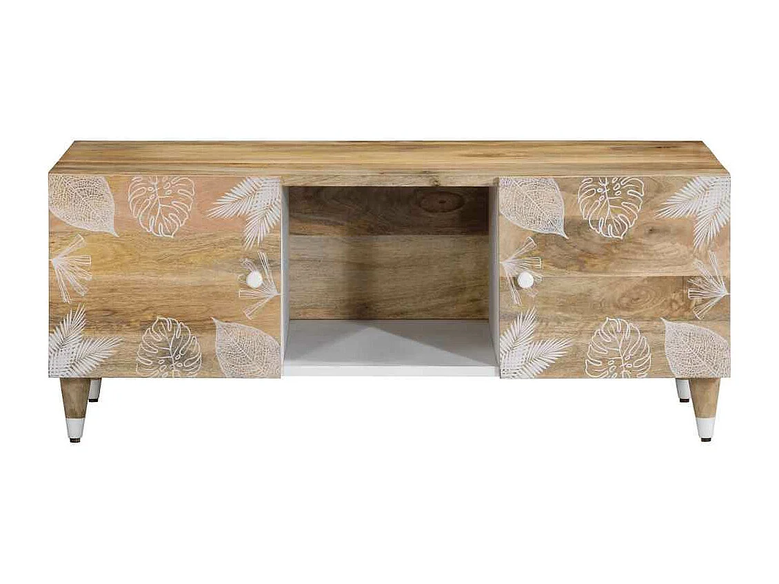 Mesa de centro de madera maciza mango 100x54x40 cm