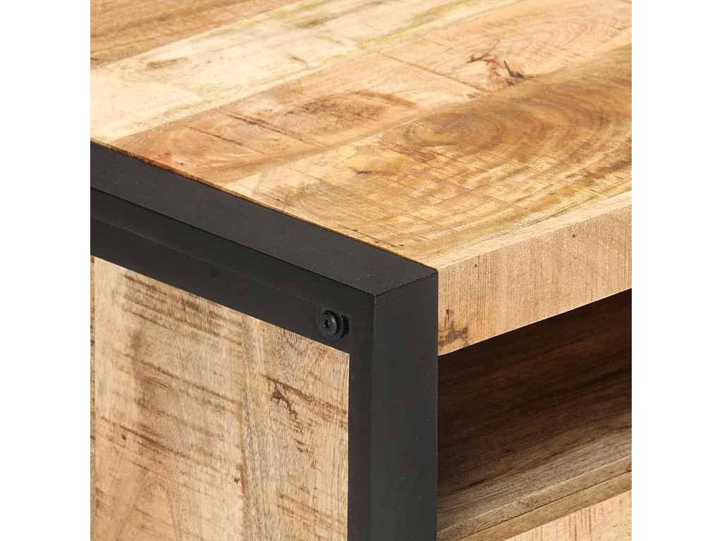 Tavolino da Salotto 100x50x40 cm in Legno Grezzo di Mango