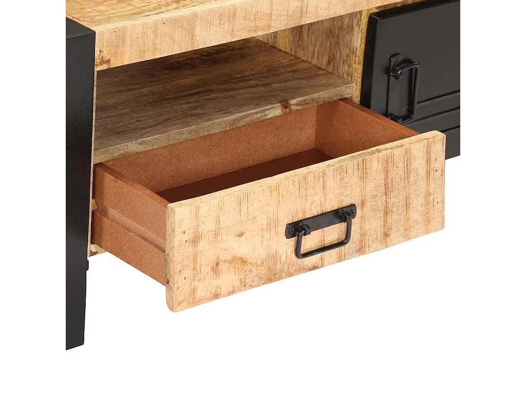 Tavolino da Salotto 100x50x40 cm in Legno Grezzo di Mango