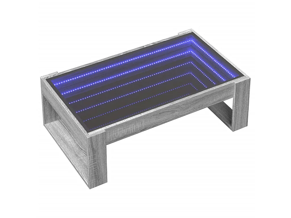 Table basse avec LED infini sonoma gris 90x53x30 cm