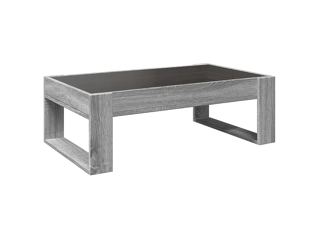 Table basse avec LED infini sonoma gris 90x53x30 cm