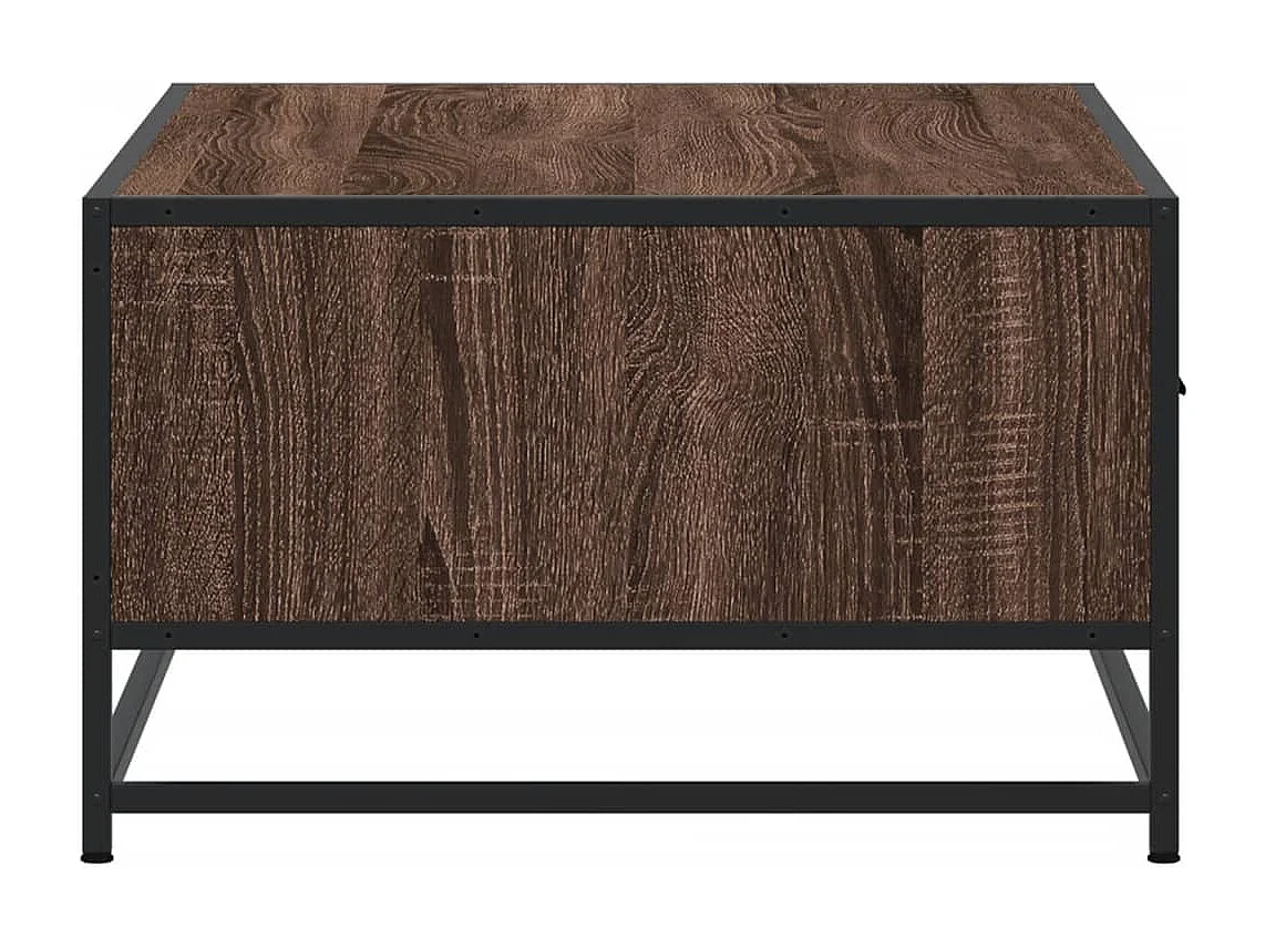 Table basse chêne marron 90x57x35 cm bois d'ingénierie et métal