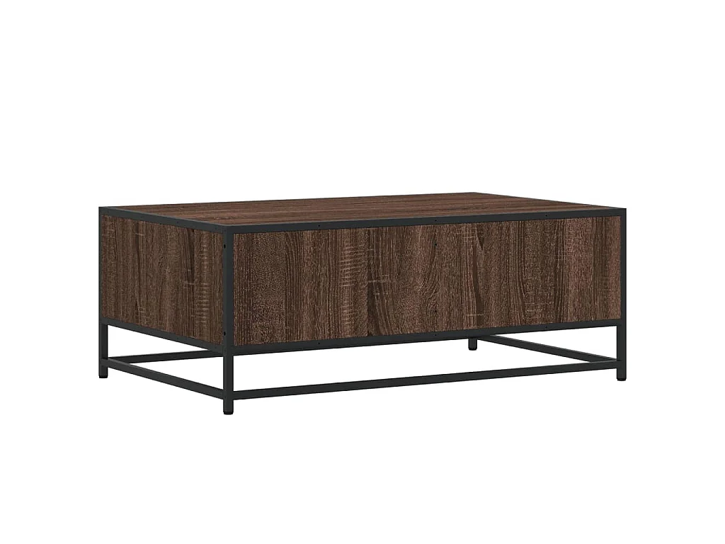 Couchtisch Braun Eichen-Optik 90x57x35 cm Holzwerkstoff Metall