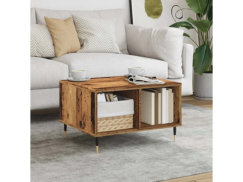 Table basse vieux bois 60x50x36,5 cm bois d'ingénierie