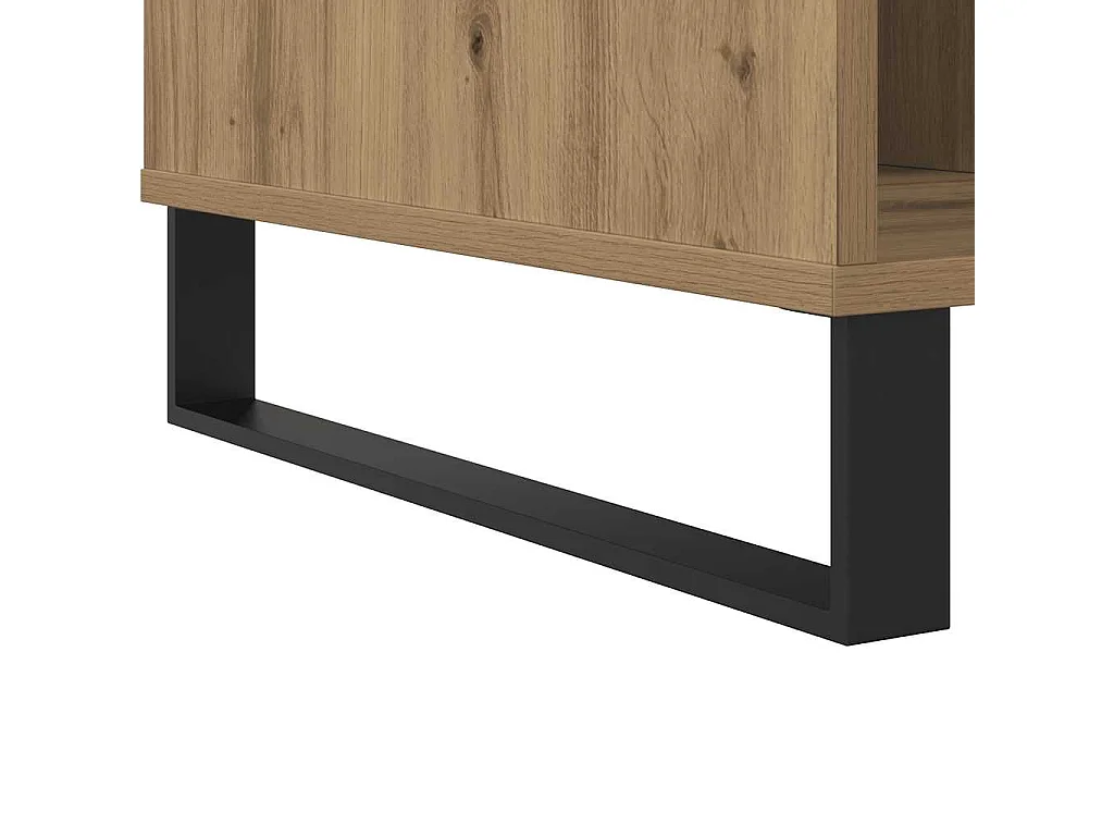 Table basse chêne artisanal 90x49x45 cm bois d'ingénierie