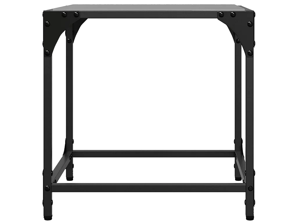 Couchtische mit Glasplatte 2 Stk. Schwarz 40x40x40 cm Stahl
