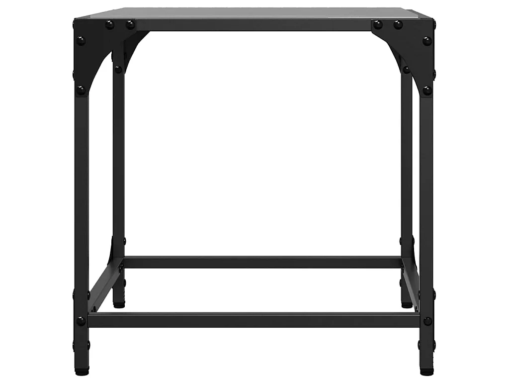 Couchtische mit Glasplatte 2 Stk. Schwarz 40x40x40 cm Stahl