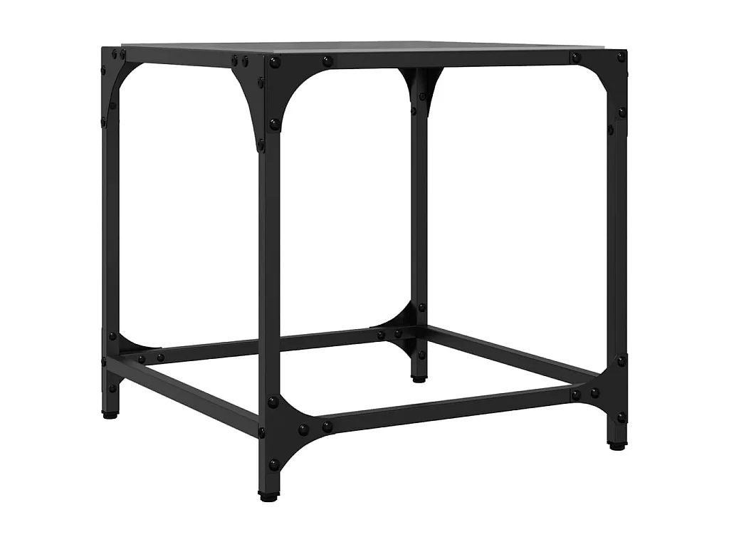 Couchtische mit Glasplatte 2 Stk. Schwarz 40x40x40 cm Stahl