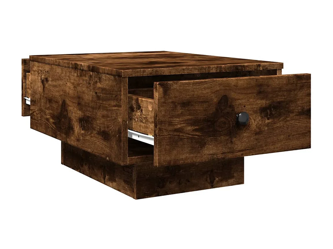 Table basse chêne fumé 60x45x31 cm bois d'ingénierie