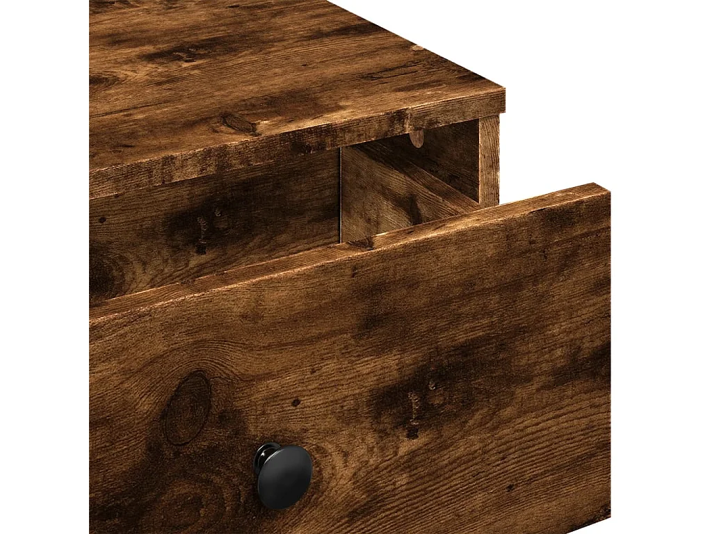 Table basse chêne fumé 60x45x31 cm bois d'ingénierie