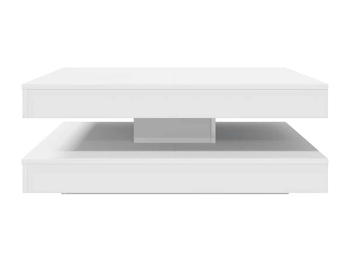 Tavolino da Caffè Girevole a 360 Gradi Bianco 90x90x34,5 cm