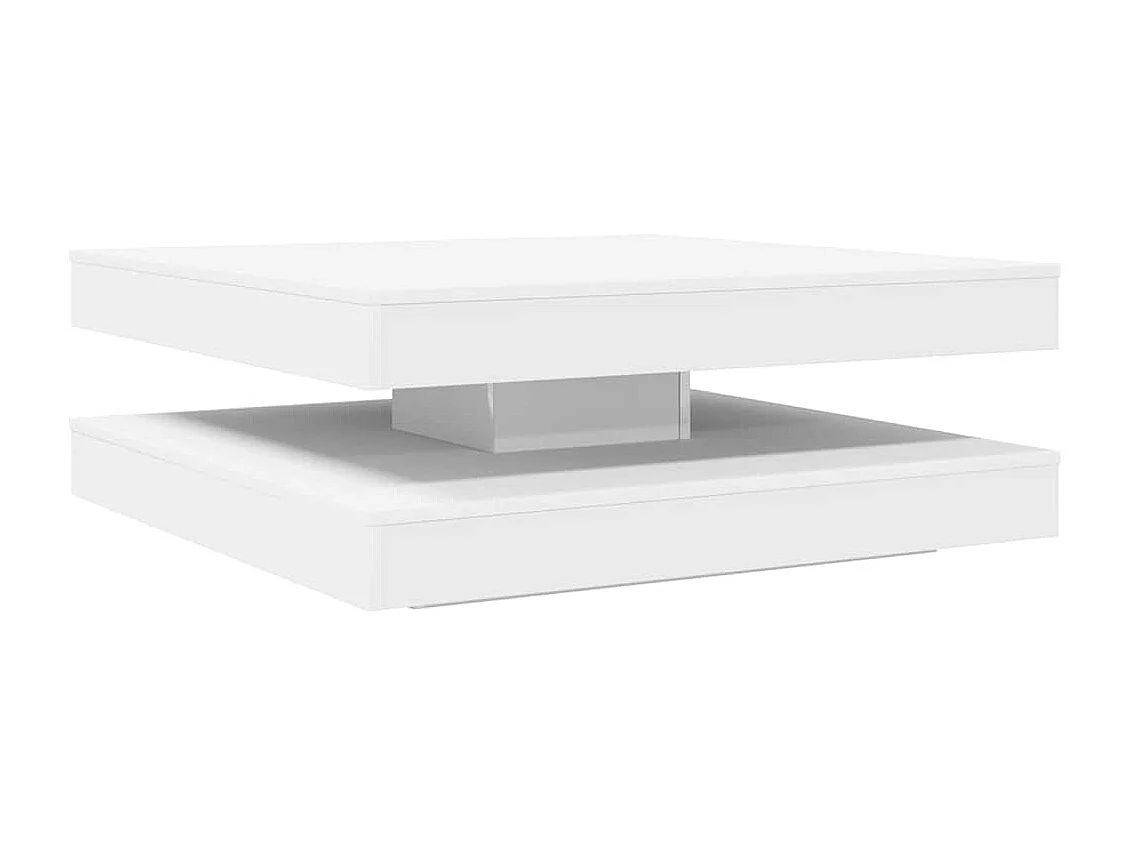 Tavolino da Caffè Girevole a 360 Gradi Bianco 90x90x34,5 cm