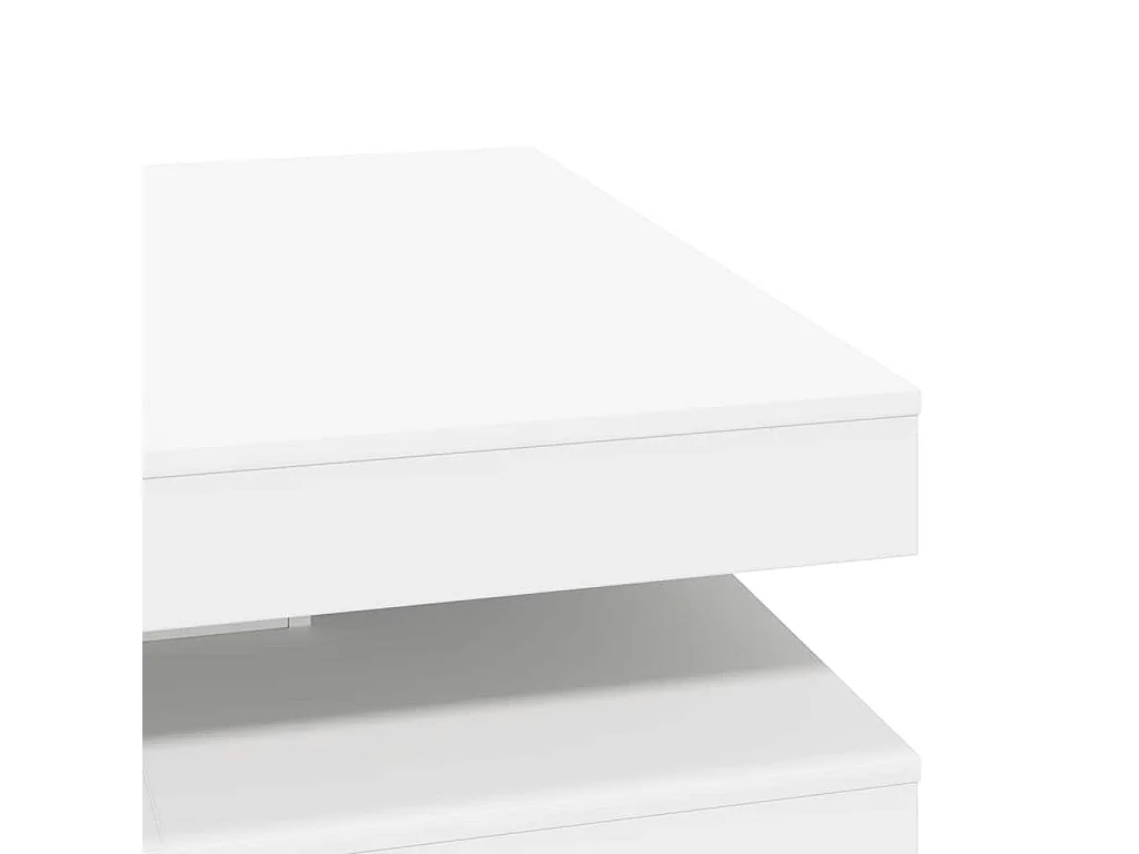 Tavolino da Caffè Girevole a 360 Gradi Bianco 90x90x34,5 cm