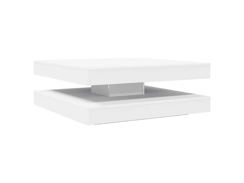 Table basse rotative à 360 degrés blanc 90x90x34,5 cm