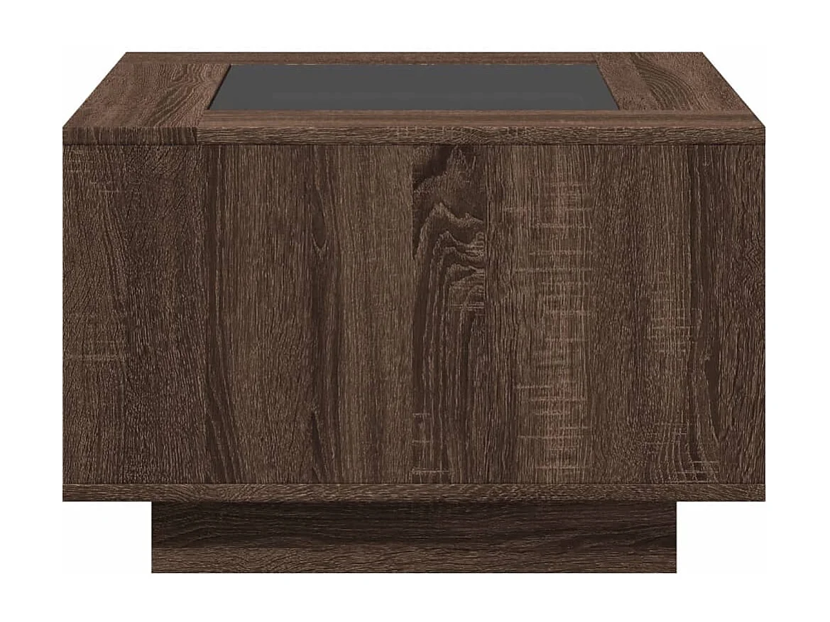 Table basse avec LED chêne marron 60x60x40 cm bois d'ingénierie