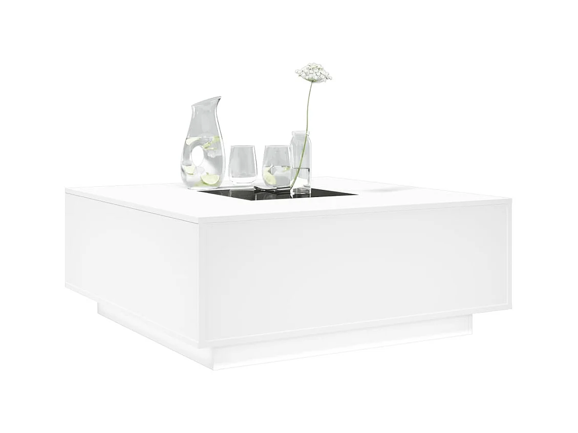 Salontafel met Infinity LED 100x100x40 cm wit