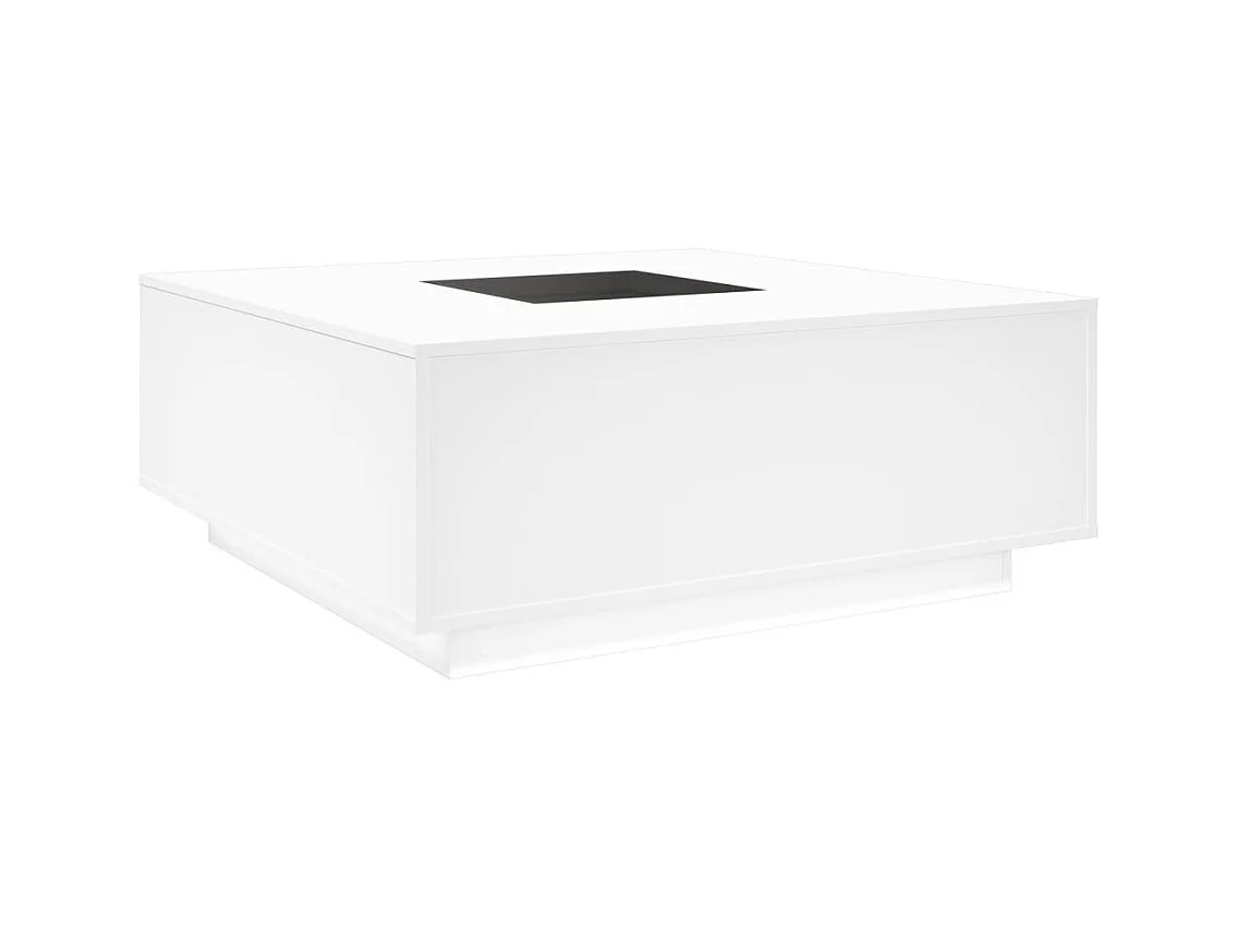 Salontafel met Infinity LED 100x100x40 cm wit