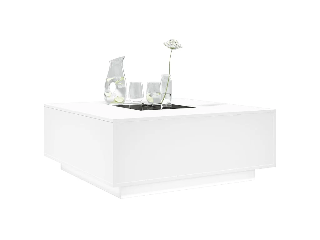 Salontafel met Infinity LED 100x100x40 cm wit