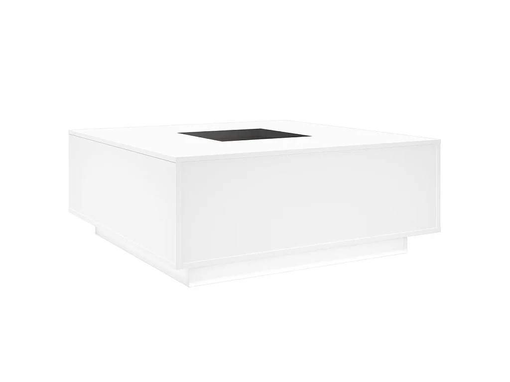 Salontafel met Infinity LED 100x100x40 cm wit