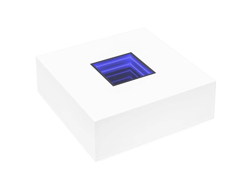 Salontafel met Infinity LED 100x100x40 cm wit
