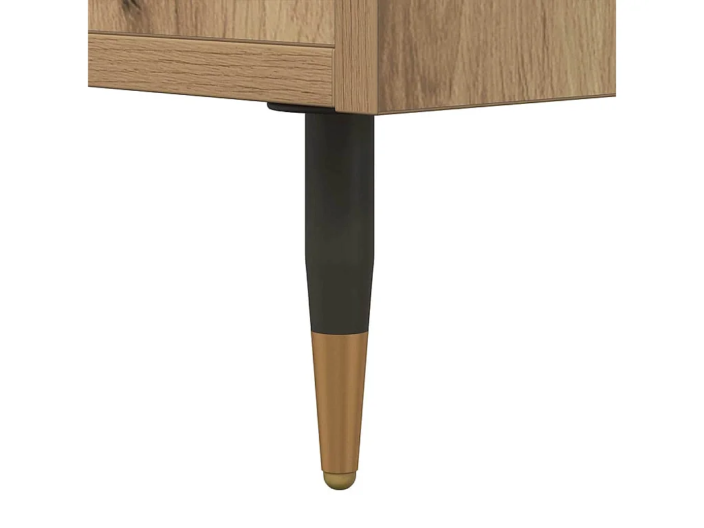 Table basse chêne artisanal 60x50x36,5 cm bois d'ingénierie