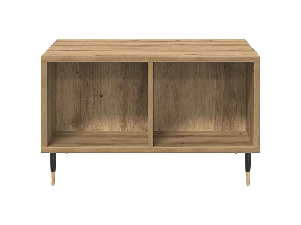 Salontafel 60x50x36,5 cm bewerkt hout artisanaal eikenkleur