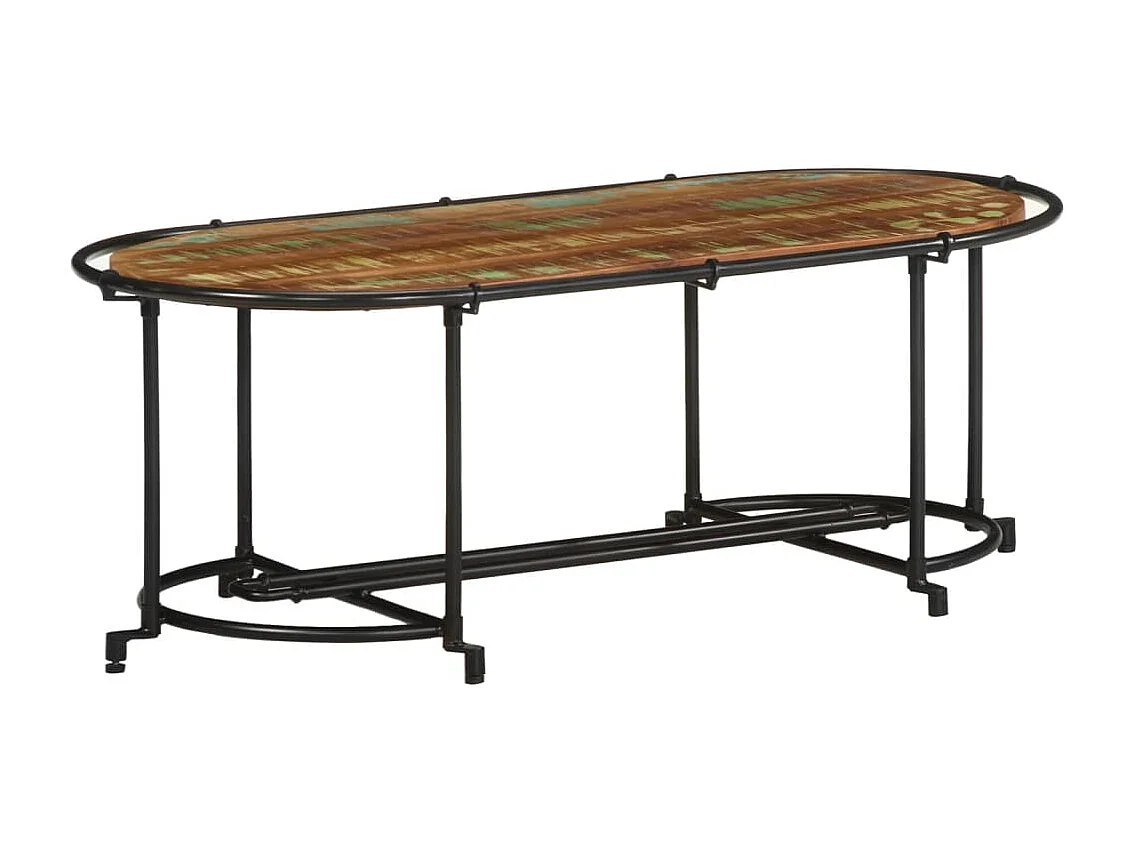 Tavolino da Salotto 110x55x40 cm in Legno Massello di Recupero