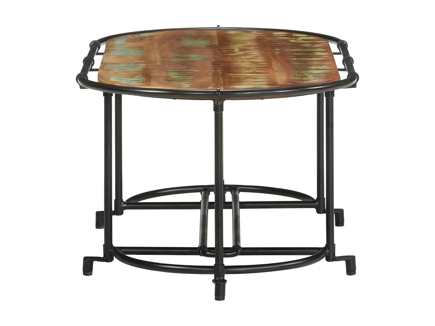 Tavolino da Salotto 110x55x40 cm in Legno Massello di Recupero