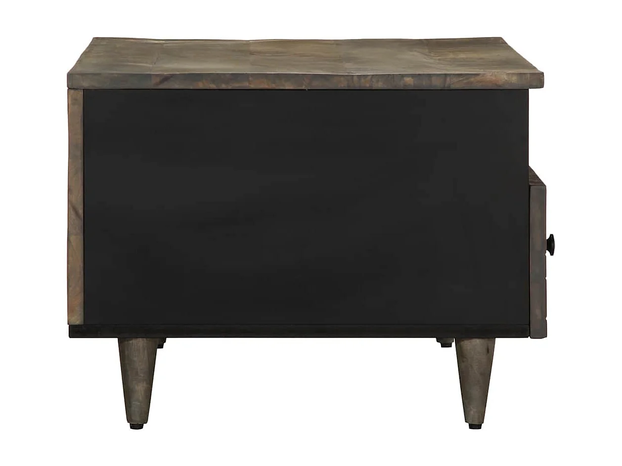 Table basse gris clair 80x54x40 cm bois massif de manguier