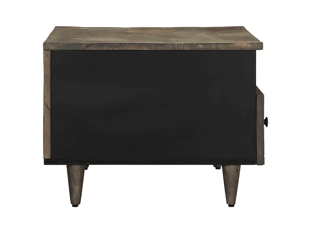 Table basse gris clair 80x54x40 cm bois massif de manguier
