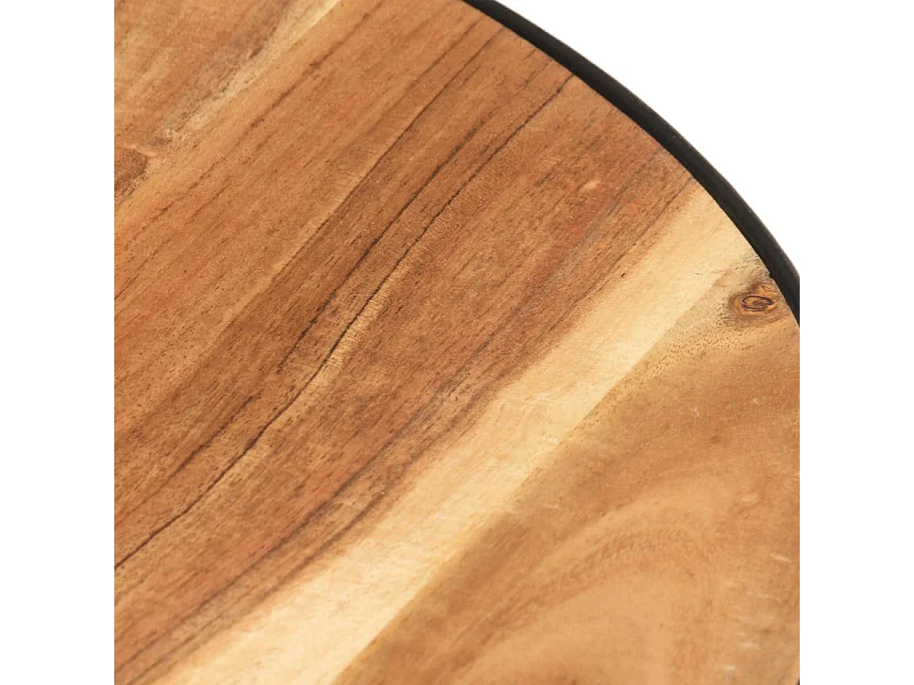 Tavolino da Salotto Nero 68x68x36 cm in Massello di Acacia