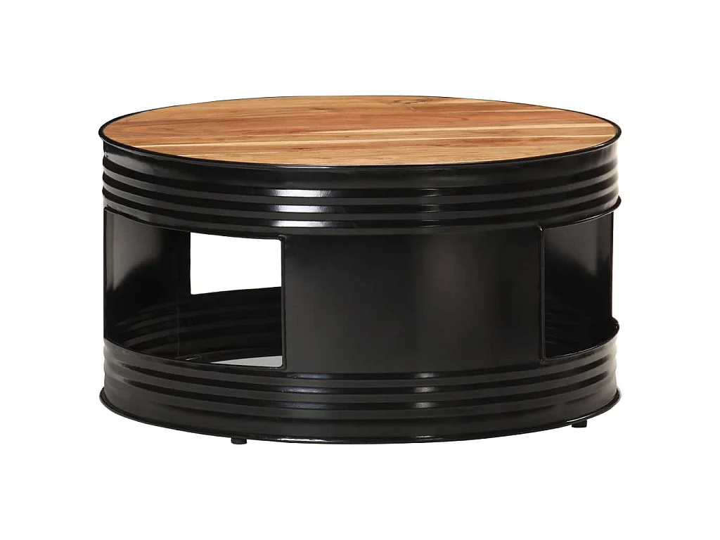 Table basse Noir 68x68x36 cm Bois d'acacia massif
