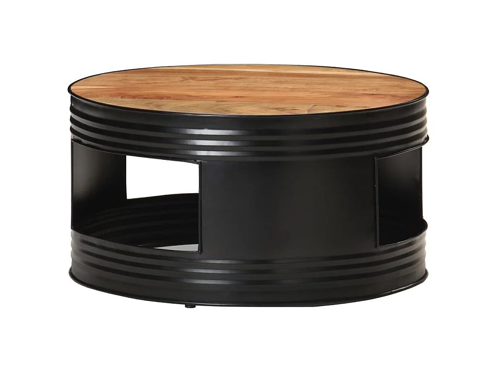Table basse Noir 68x68x36 cm Bois d'acacia massif