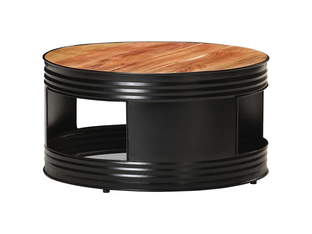 Table basse Noir 68x68x36 cm Bois d'acacia massif