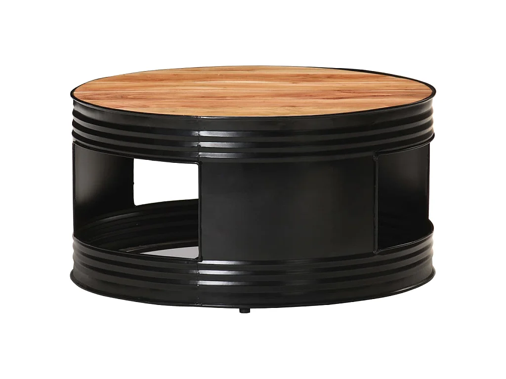 Table basse Noir 68x68x36 cm Bois d'acacia massif