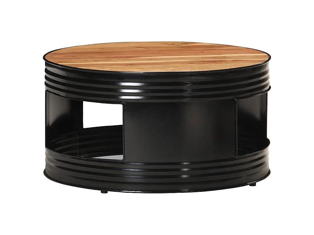 Table basse Noir 68x68x36 cm Bois d'acacia massif