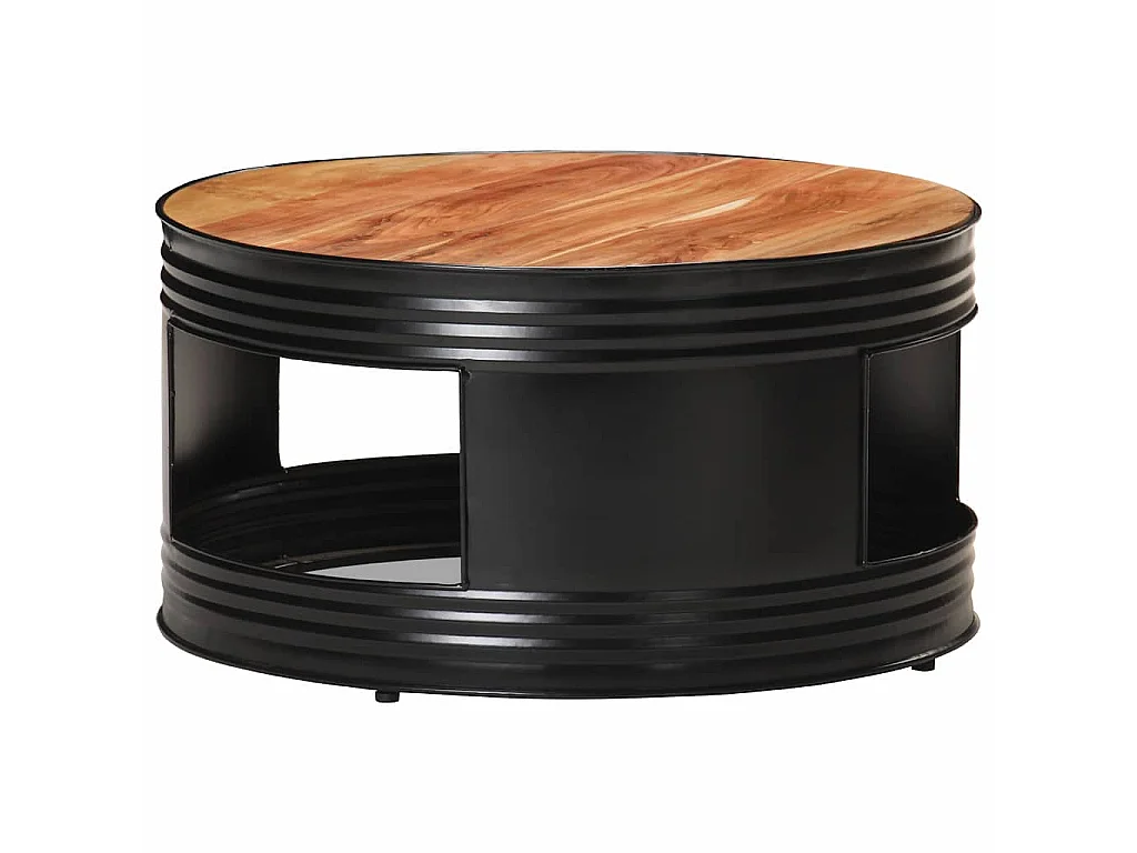 Table basse Noir 68x68x36 cm Bois d'acacia massif