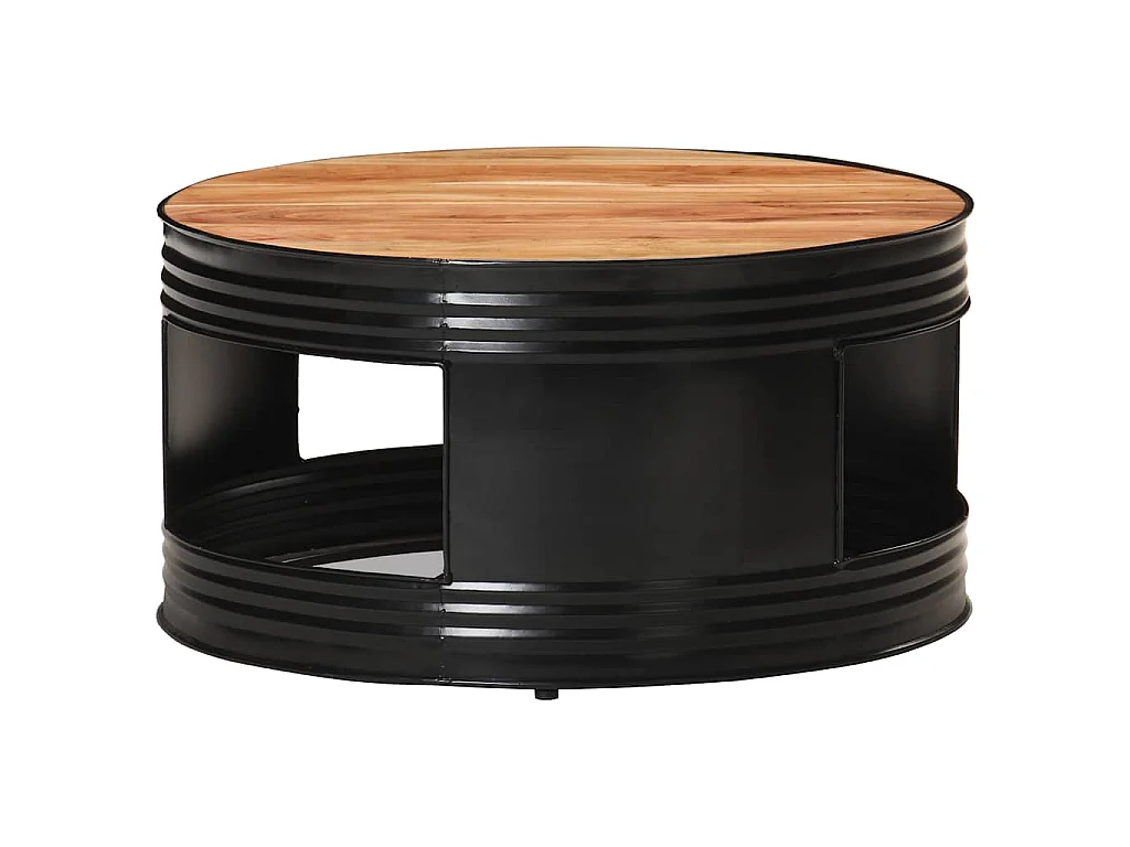 Table basse Noir 68x68x36 cm Bois d'acacia massif
