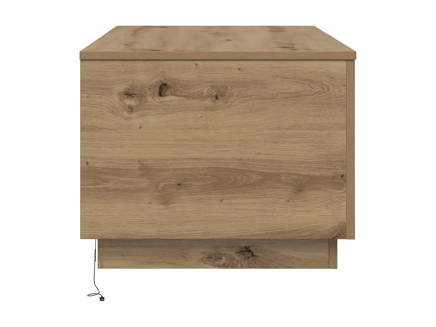 Table basse avec lumières LED chêne artisanal 90x50x40 cm