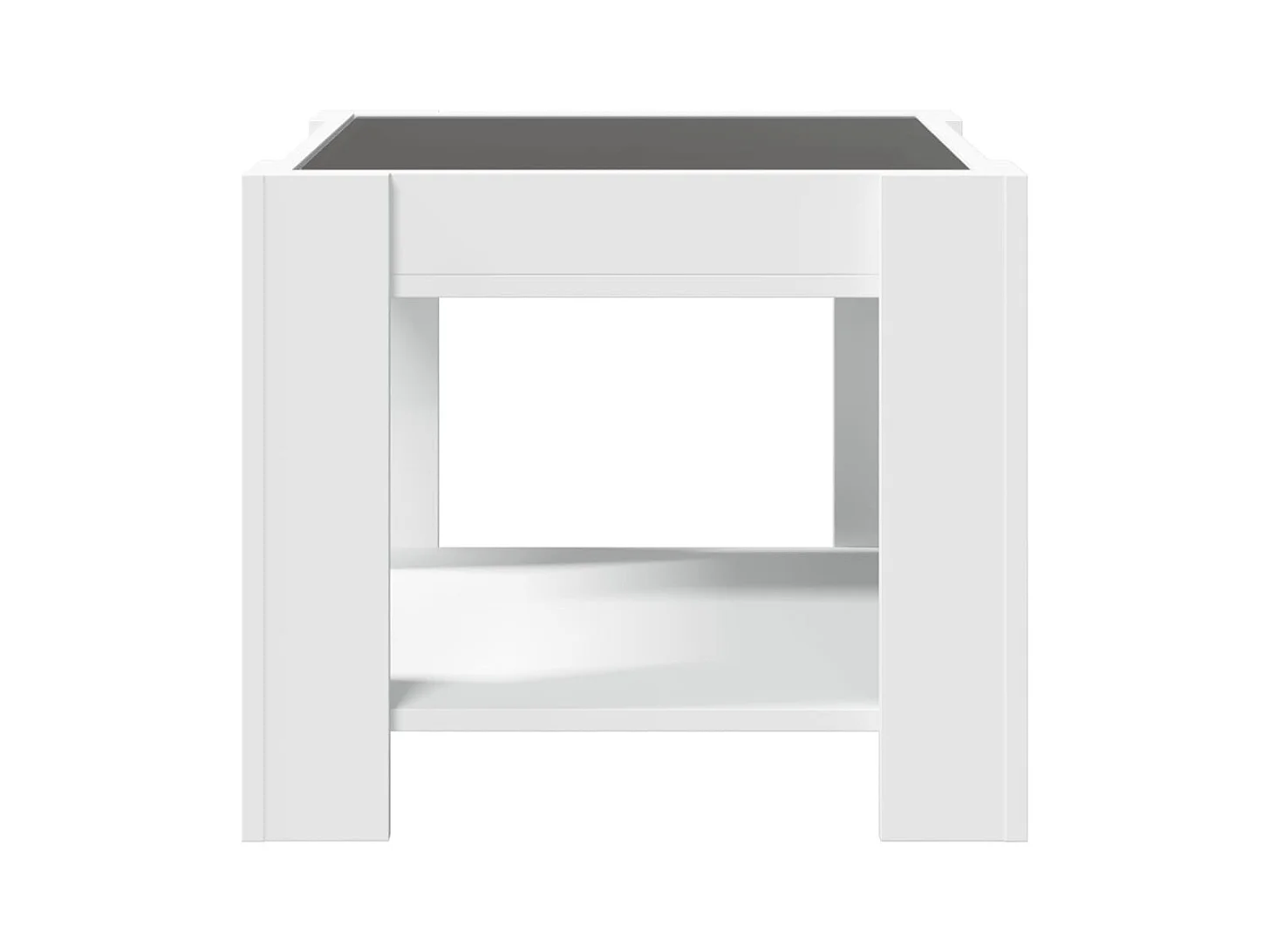 Salontafel met LED 53x53x45 cm bewerkt hout wit