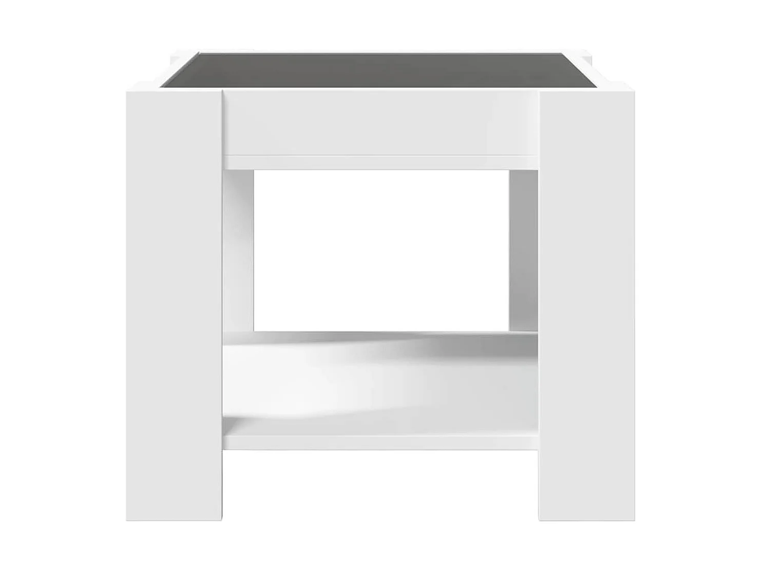 Table basse avec LED blanc 53x53x45 cm bois d'ingénierie