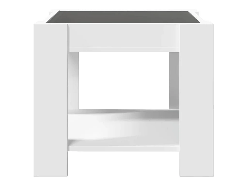 Mesa de centro c/ LEDs 53x53x45 cm derivados de madeira branco
