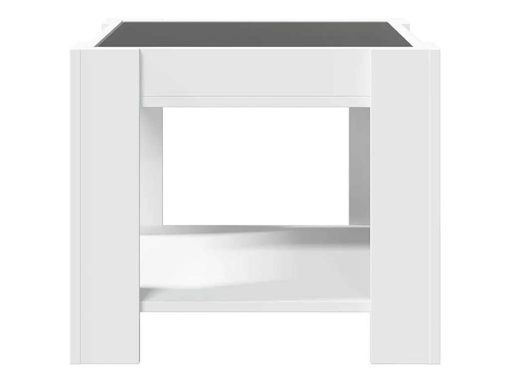Mesa de centro c/ LEDs 53x53x45 cm derivados de madeira branco