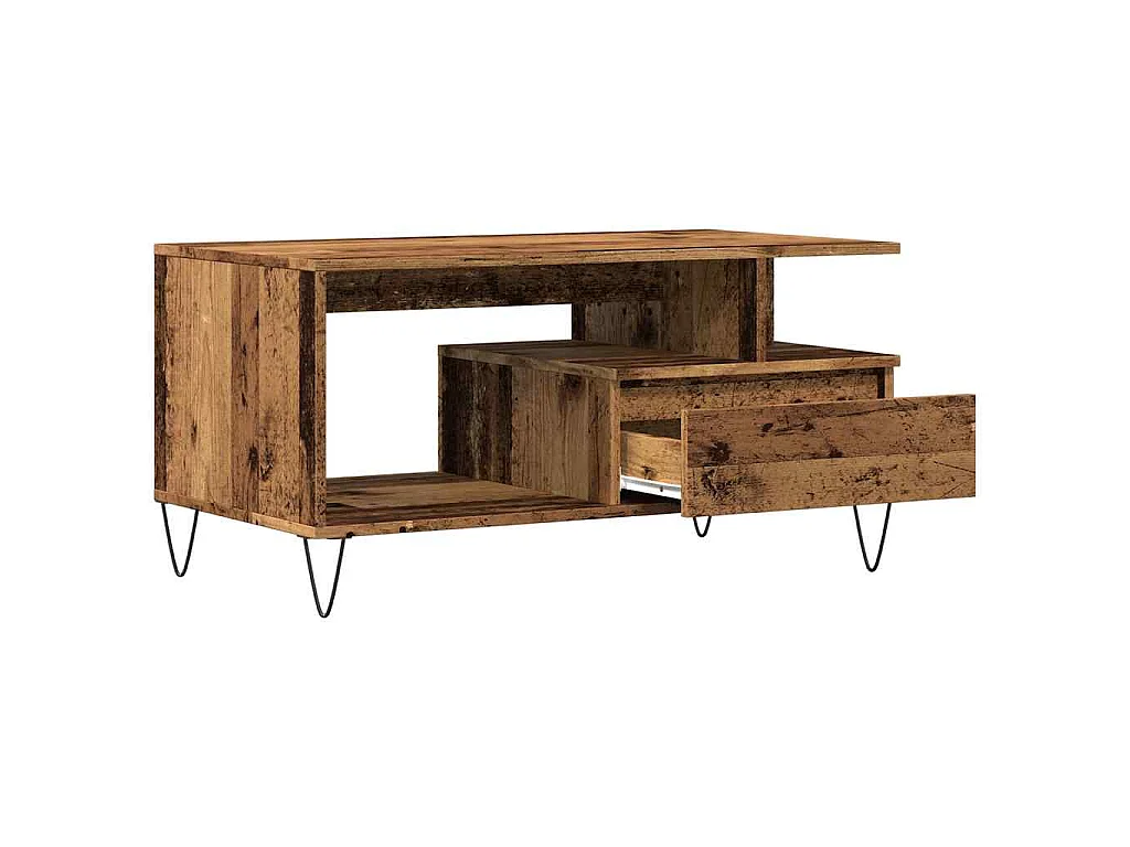 Tavolino da Salotto Legno Antico 90x49x45 cm Legno Multistrato