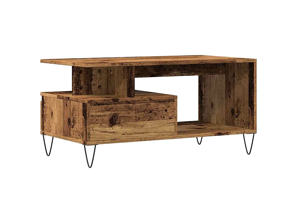 Tavolino da Salotto Legno Antico 90x49x45 cm Legno Multistrato