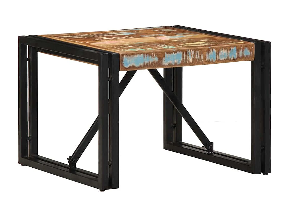 Couchtisch Mehrfarbig 50x50x35 cm Altholz Massivholz